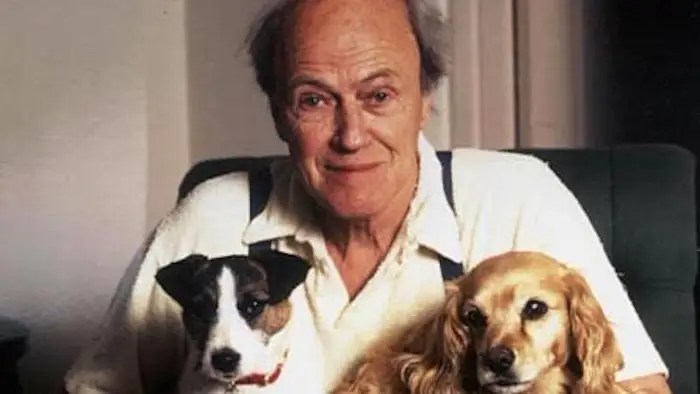 Roald Dahl with dogs