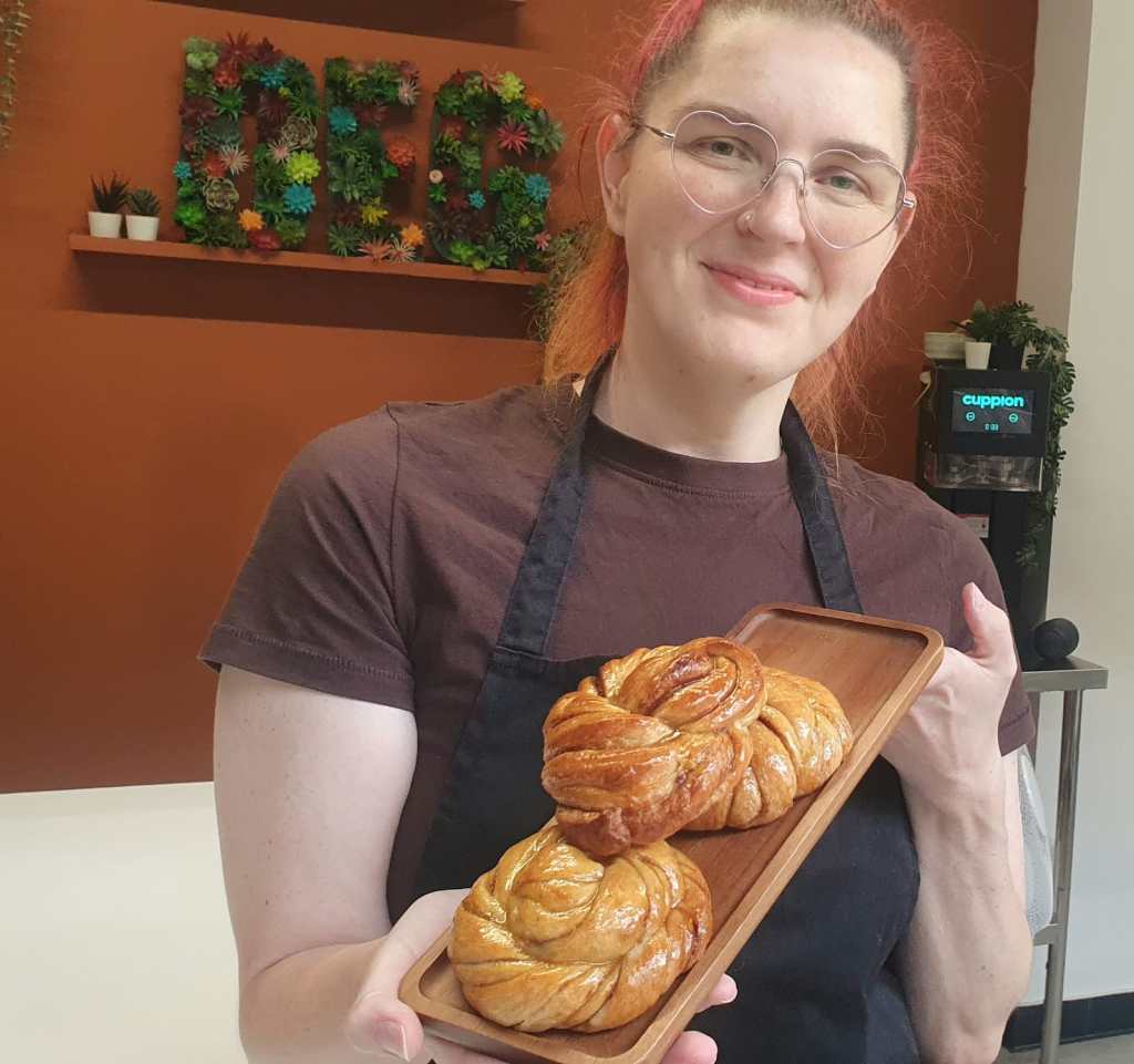 Hayley Broomfield, owner of the new Scandinavian-themed deli in Newport Market, 'Kos Deg'.