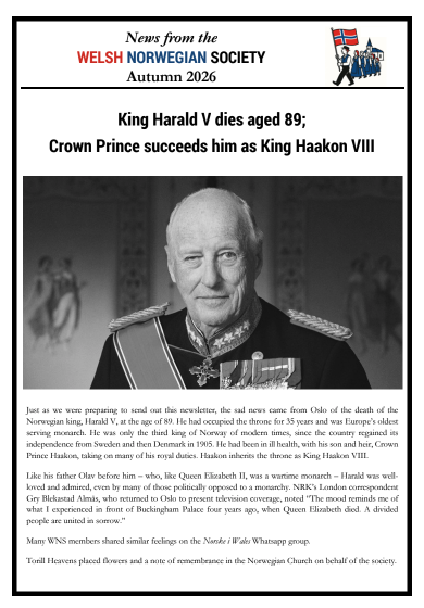 Front page of the WNS autumn newsletter